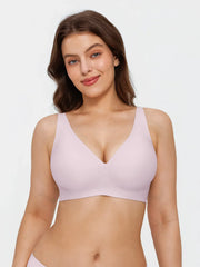 Seamless Wireless Jelly Leopard Contour Minimizer Support Bra