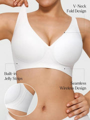 Seamless Wireless Jelly Leopard Contour Minimizer Support Bra