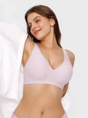 Seamless Wireless Jelly Leopard Contour Minimizer Support Bra