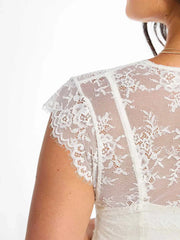 Shapewear Boho Floral Lace Front Slit Maxi Dress