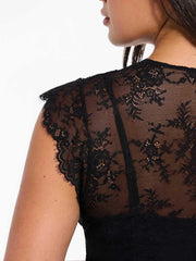 Shapewear Boho Floral Lace Front Slit Maxi Dress