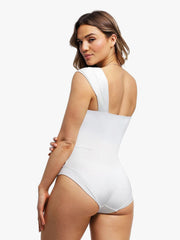 Shapewear Cap Sleeve Bodysuit Lace Fishtail Coverup Skirt Set