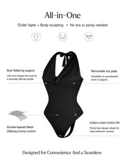Shapewear Cowl Neck Halter Tummy Control Bodysuit