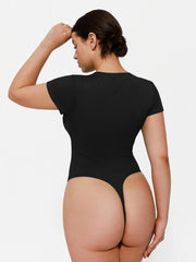 Shapewear Deep V-Neck Button Front Sculpting Bodysuit