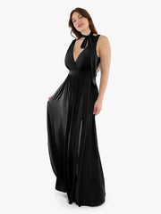 Shapewear Deep V-Neck Front Slit Goddess Maxi Dress