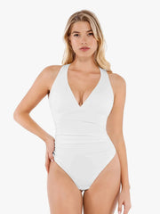 Shapewear Halter Cowl Neck Ruched Tummy Control Bodysuit