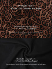 Shapewear Leopard Cowl Neck Halter Tummy Control Bodysuit