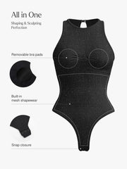Shapewear Metallic Seamless Tummy-Control Bodysuit