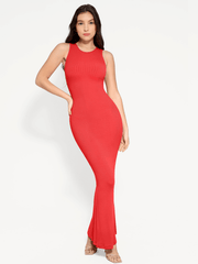 Shapewear Modal Sleeveless Crew Neck Slimming Maxi Dress