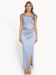 Shapewear Off Shoulder Shine Ruched Sculpting Maxi Dress