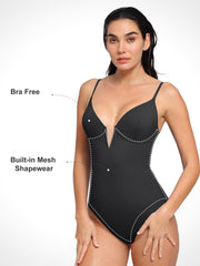 Shapewear Plunging V Slimming One-Piece Swimsuit