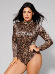 Shapewear Printed High-Waist Tummy-Control Bodysuit