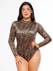 Shapewear Printed High-Waist Tummy-Control Bodysuit