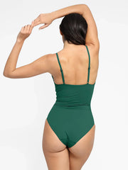 Shapewear Ruched Cross-Front Sculpting One-Piece Swimsuit