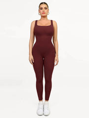 Shapewear Seamless Square Neck Tank Workout Jumpsuit