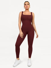 Shapewear Seamless Square Neck Tank Workout Jumpsuit