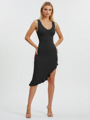 Shapewear Seamless Sleeveless Irregular Ruffled Hem Dress