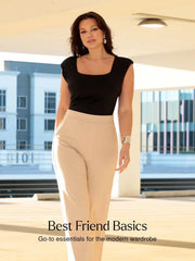 Shapewear Square Neck Padded Shoulder Slimming Bodysuit