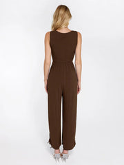 Shapewear Square Neck Tummy Control Wide Leg Jumpsuit