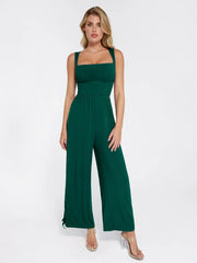 Shapewear Square Neck Tummy Control Wide Leg Jumpsuit