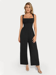 Shapewear Square Neck Tummy Control Wide Leg Jumpsuit