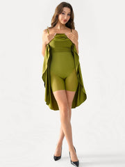 Shapewear Strappy Cowl Neck Tummy Control Flare Dress
