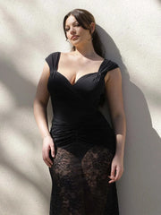 Shapewear Sweet-Heart Neckline Cap Sleeve Bodysuit