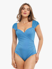 Shapewear Sweet-Heart Neckline Cap Sleeve Bodysuit