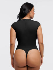 Shapewear V Neck Cap Sleeve Tummy Control Bodysuit