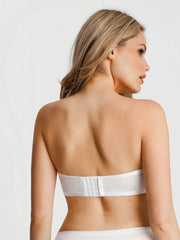 Unlined Sheer Mesh Strapless Minimizer Underwire Bra
