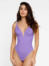 Shapewear Deep V-Neck Low Back Sculpting Thong Bodysuit