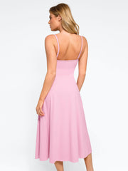 Shapewear Built-In Sculpting A-Line Midi Slip Dress