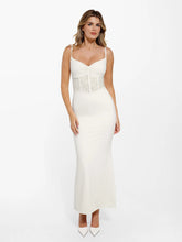 Shapewear Lace Inset Sculpting Mermaid Maxi Slip Dress