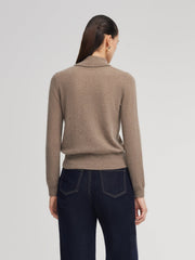 100% Cashmere Folded Collar Women Sweater