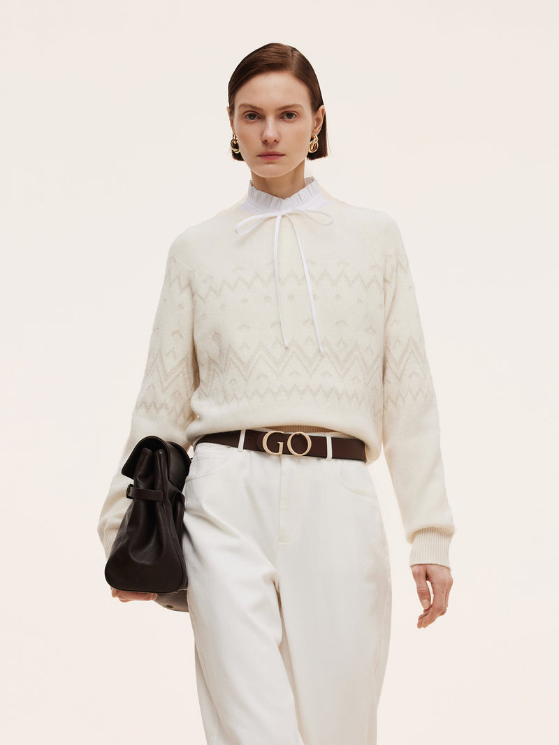 100% Wool Jacquard Women Sweater