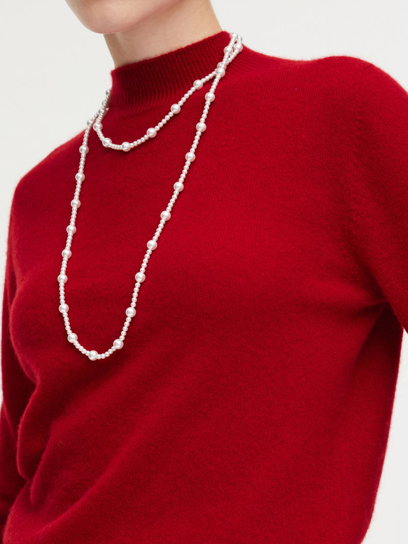 100% Cashmere Mock Neck Women Sweater