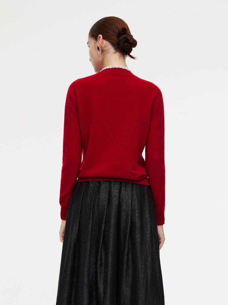 100% Cashmere Mock Neck Women Sweater