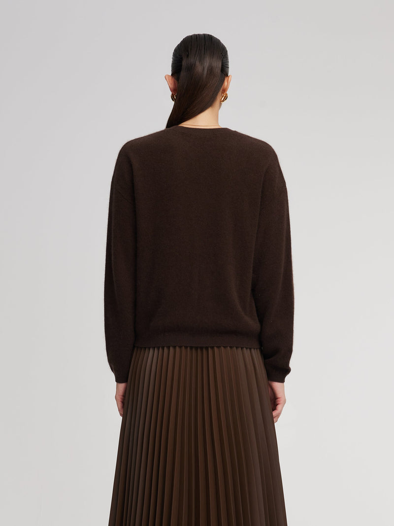 100% Brushed Wool Crew Neck Women Sweater