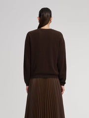 100% Brushed Wool Crew Neck Women Sweater