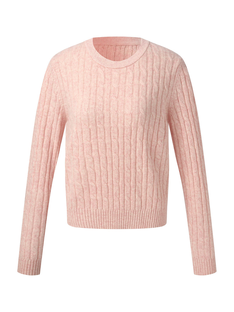 100% Wool Cable Knit Women Sweater