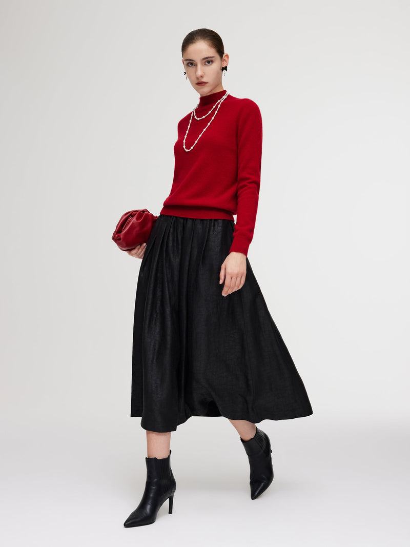 100% Cashmere Mock Neck Women Sweater