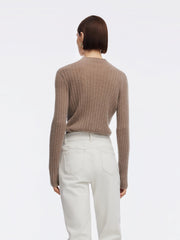 100% Cashmere Seamless Mock Neck Women Sweater