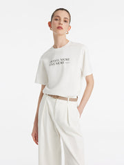 Pure Cotton Chic Letter Print Women T-Shirt