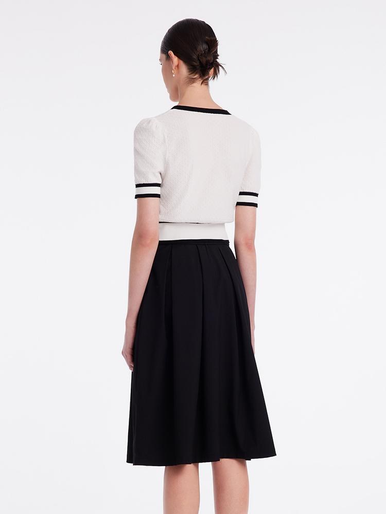 Classic Jacquard Knit Top And Half Women Skirt Two-Piece Set