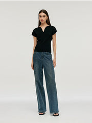 V-Neck Women Knit Top