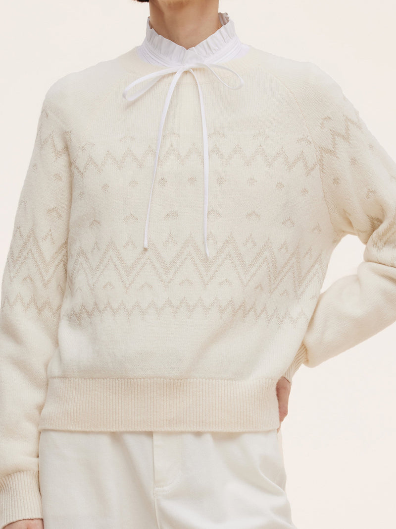 100% Wool Jacquard Women Sweater