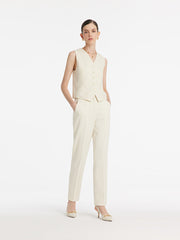Worsted Wool Single-Breasted Women Vest
