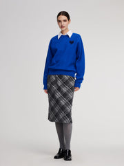 100% Wool Sequined Heart Unisex Sweater