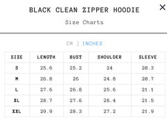 BLACK CLEAN ZIPPER HOODIE