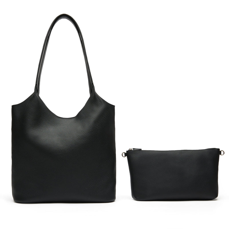 Mia Large Shopper Tote Black Pebble